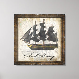 schip weg canvas afdruk
