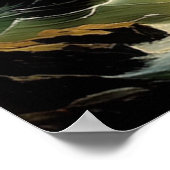 Schip worstelt door golvende Zeeen Poster (Hoek)