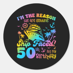Schip Zag Mijn 50e Verjaardag Kruisvaart Schip Rei Ronde Sticker