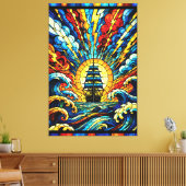 Schip Zeilt Door Storm Canvas Afdruk (Insitu (Woonkamer))