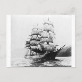 Schip - zwart en wit briefkaart (Voorkant)