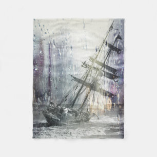 schipbreuk in de Storm Fleece Deken