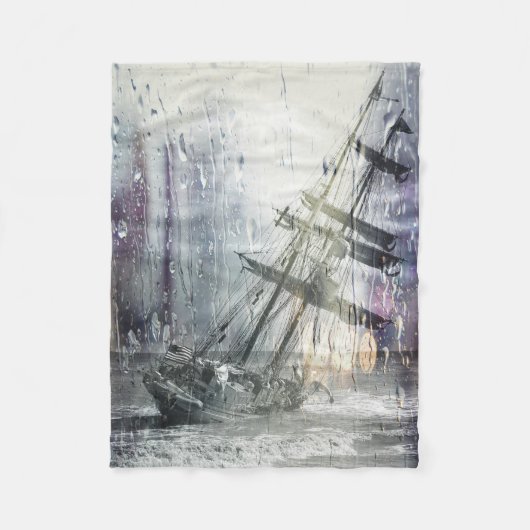  schipbreuk in de Storm Fleece Deken (Voorkant)