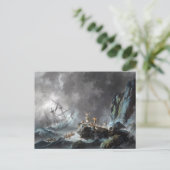 Schipbreuk in een Storm 1872 Briefkaart (Staand voorkant)
