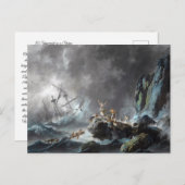 Schipbreuk in een Storm 1872 Briefkaart (Voorkant / Achterkant)