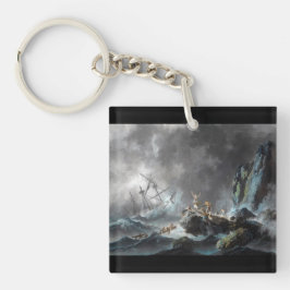 Schipbreuk in een storm 1872 sleutelhanger