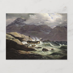 Schipbreuk op de Noorse Kust, 1831 Briefkaart