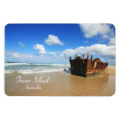 Schipbreuk op Fraser Island, Australië, Premium Ma Magneet (Horizontaal)