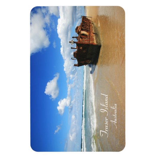 Schipbreuk op Fraser Island, Australië, Premium Ma Magneet (Verticaal)
