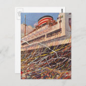  schipbreuk van cruiseschepen; Bon Voyage Party! Briefkaart (Voorkant / Achterkant)