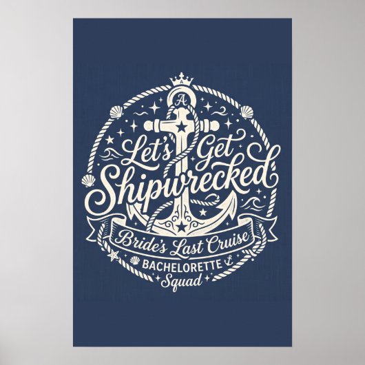 Schipbreukeling Bruid Laatste Cruise Bachelorette Poster (Voorkant)