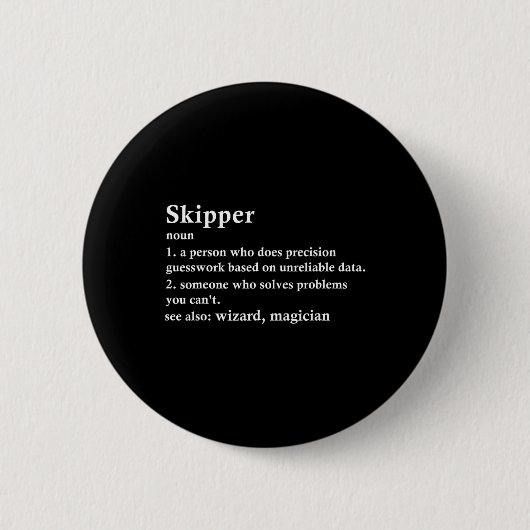 Schipper Functie Titel Definitie Grappige Boot Kap Ronde Button 5,7 Cm (Voorkant)