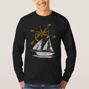 Schipper Kompas Zeilboot Kapitein Zeiler Zeevaart T-shirt