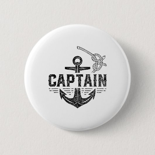 Schipper Scheepsboot Eigenaar Kapitein Liefhebber Ronde Button 5,7 Cm (Voorkant)