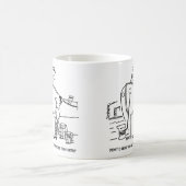 Schipper vraagt bemanningslid om visnetten te verp koffiemok (Center)