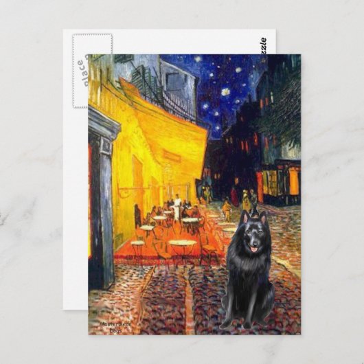 Schipperke 7 - Terras Cafe Briefkaart (Voorkant / Achterkant)