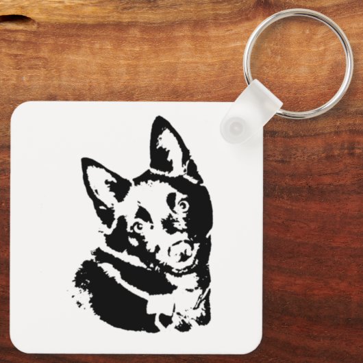 Schipperke Afbeelding Sleutelhanger (Achterkant)