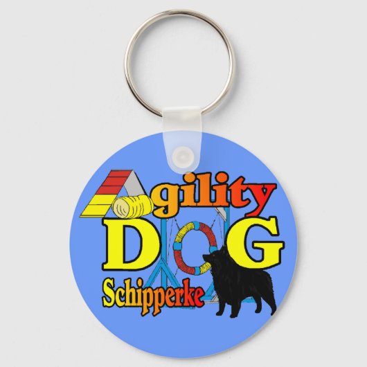 Schipperke Agility Cadeaus Sleutelhanger (Voorkant)