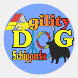 Schipperke Agility Gifts Ronde Sticker