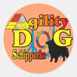 Schipperke Agility Gifts Ronde Sticker