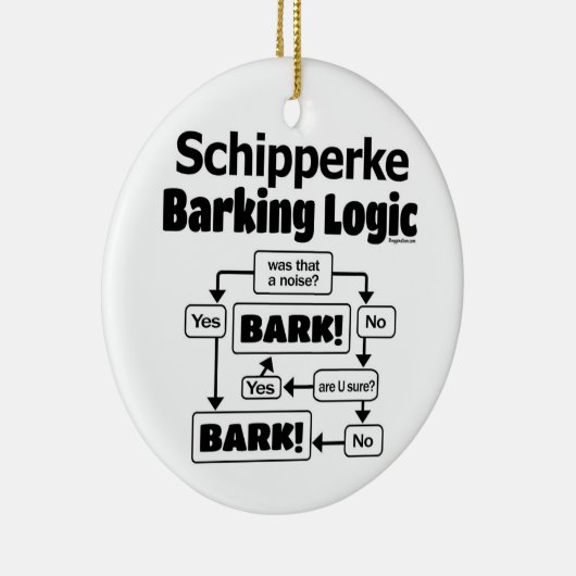 Schipperke Barking Logic Keramisch Ornament (Rechts)