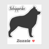 Schipperke Black Dog Silhouette Vinyl Sticker (Vel)