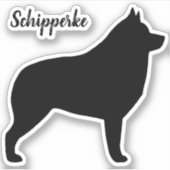 Schipperke Black Dog Silhouette Vinyl Sticker (Voorkant)