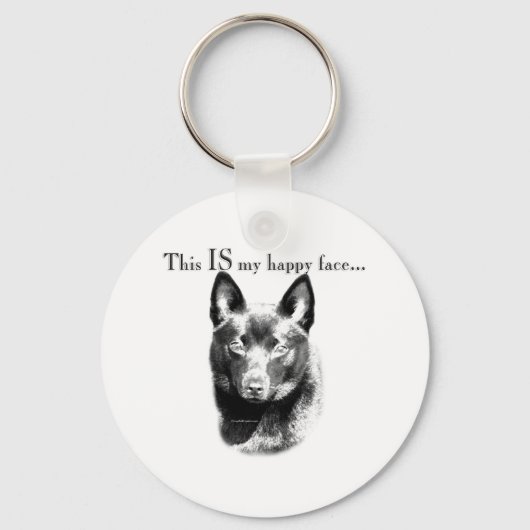 Schipperke blij gezicht sleutelhanger (Voorkant)
