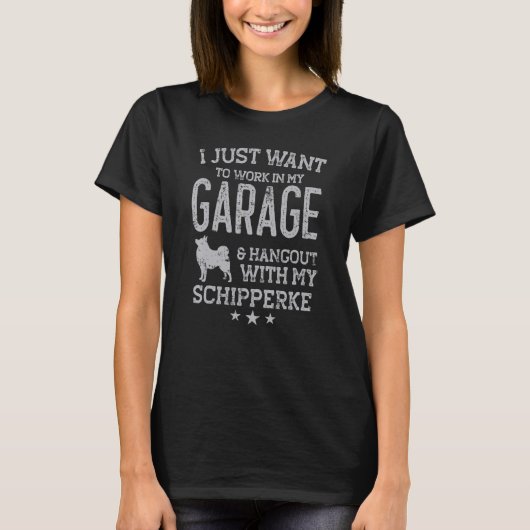 Schipperke Dad Car Garage Hangout Mannen T-shirt (Voorkant)