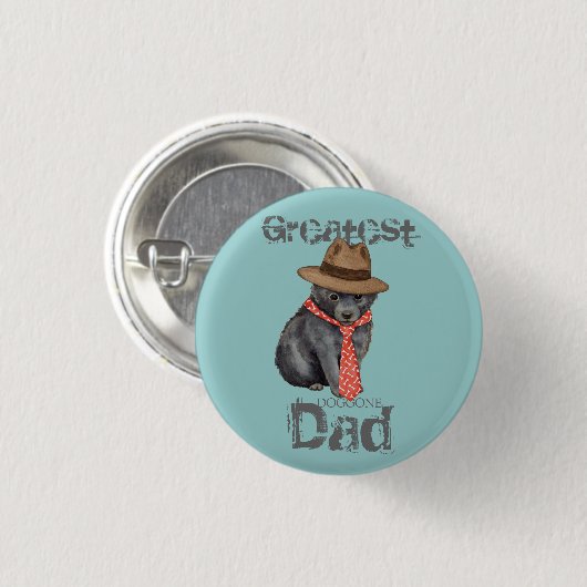Schipperke Dad Ronde Button 3,2 Cm (Voorkant /achterkant)