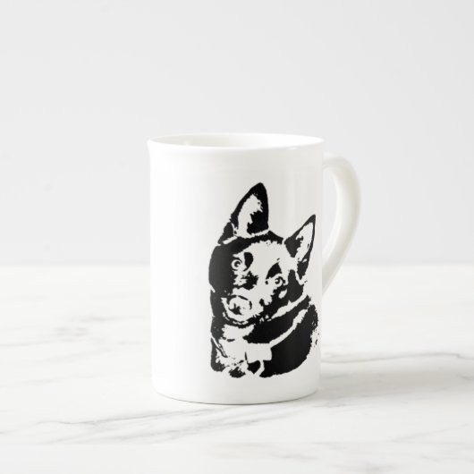 Schipperke Dog Afbeelding Porselein Kop (Voorkant rechts)