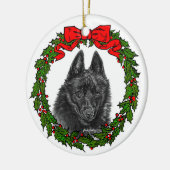Schipperke Dog Art van Glenda S. Harlan Keramisch Ornament (Links)