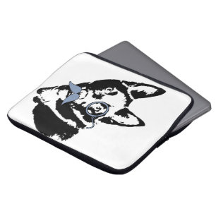 Schipperke Dog met Mustache Laptop Sleeve