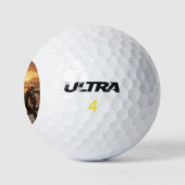Schipperke Dog Rustic Winter Sunset Golfballen (Logo)