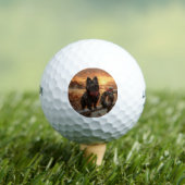 Schipperke Dog Rustic Winter Sunset Golfballen (Insitu Shirt)