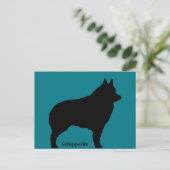 Schipperke dog silhouette briefkaart (Staand voorkant)