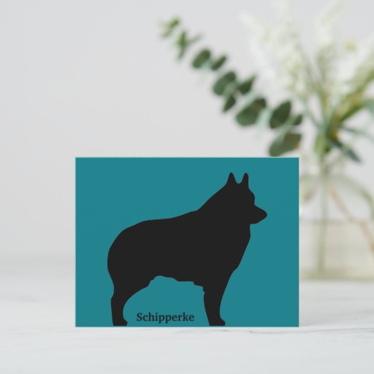 Schipperke dog silhouette briefkaart (Staand voorkant)