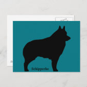 Schipperke dog silhouette briefkaart (Voorkant / Achterkant)