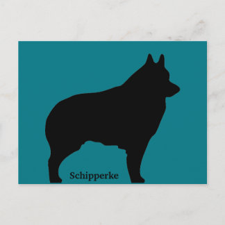 Schipperke dog silhouette briefkaart