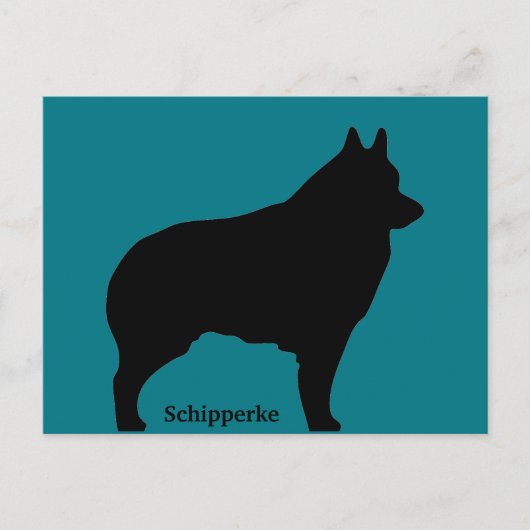 Schipperke dog silhouette briefkaart (Voorkant)