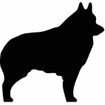 Schipperke dog silhouette fotobeeldje ornament<br><div class="desc">Schipperke dog silhouette</div>