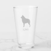 Schipperke Dog Silhouette Persoonlijk Drink Glas (Achterkant)