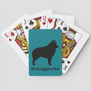 Schipperke dog silhouette pokerkaarten