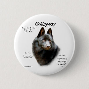 Schipperke Geschiedenis Ontwerp Ronde Button 5,7 Cm