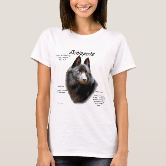 Schipperke Geschiedenis Ontwerp T-shirt (Voorkant)