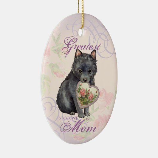 Schipperke Heart Mam Ceramic Ornament (Rechts)