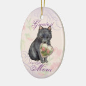 Schipperke Heart Mam Ceramic Ornament (Links)