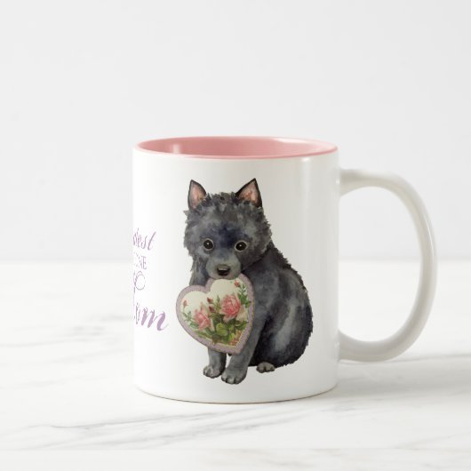 Schipperke Heart mama Tweekleurige Koffiemok (Rechts)