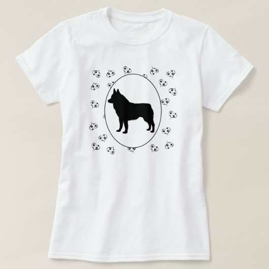 Schipperke Hearts en Pawprints T-shirt (Design voorkant)
