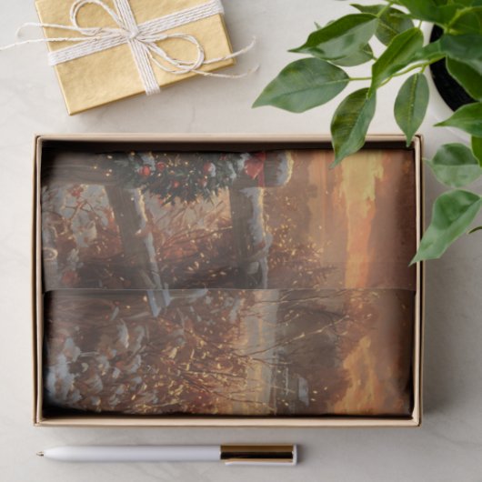 Schipperke Hond Rustieke Winter Decoupage Tissuepapier (Geschenk)